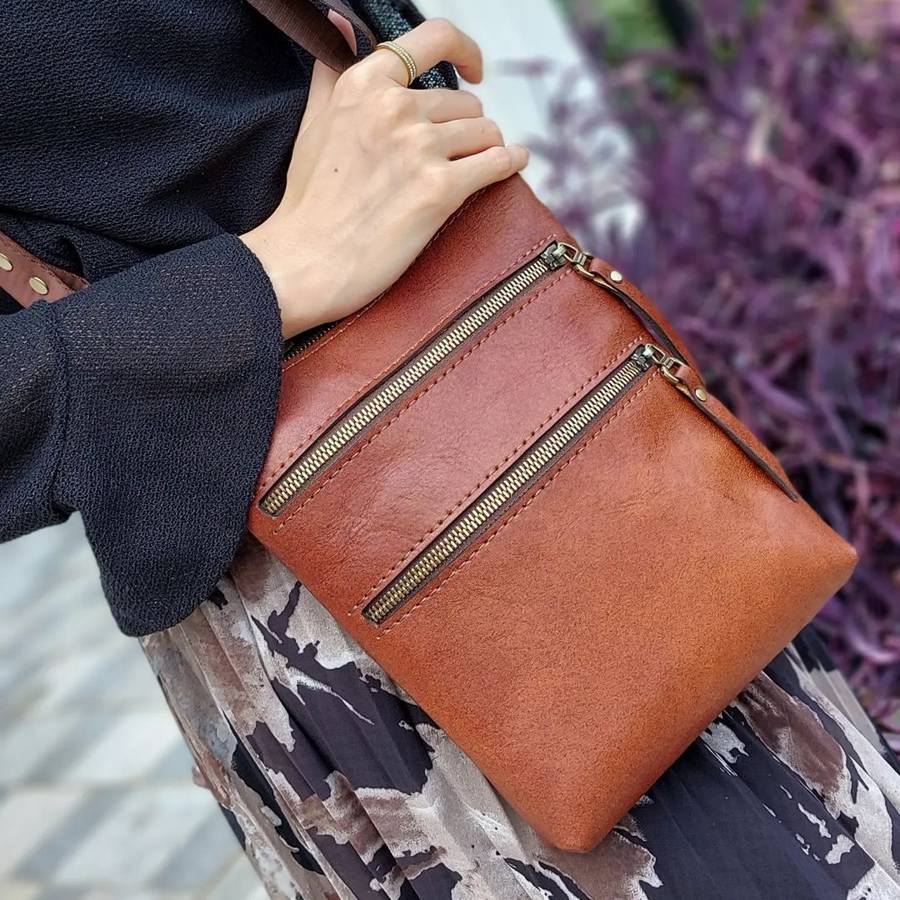 کیف دوشی زنانه چرم طبیعی 