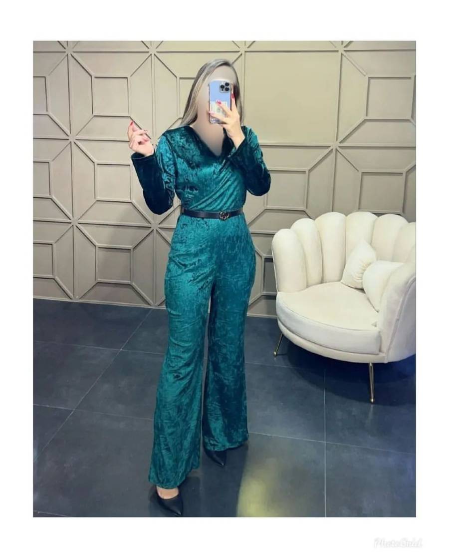 لباس مجلسی مخمل سبز یشمی 