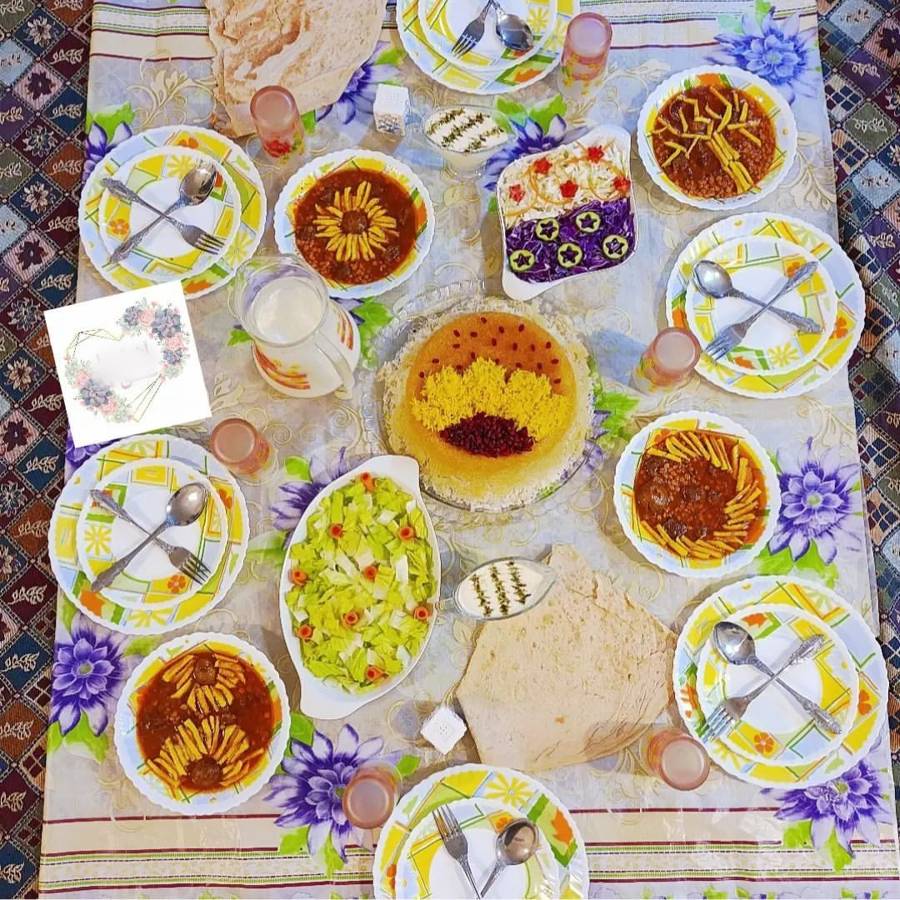 تزیین سفره غذا برای مهمان 