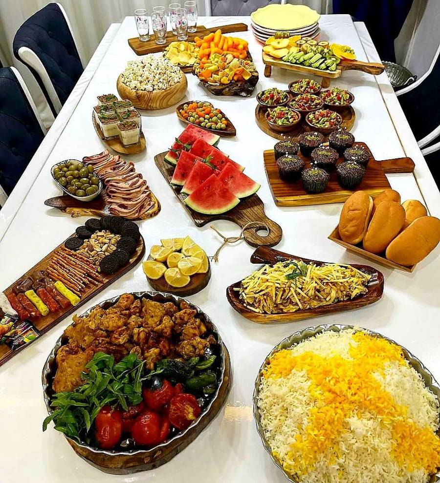 عکس سفره شام 