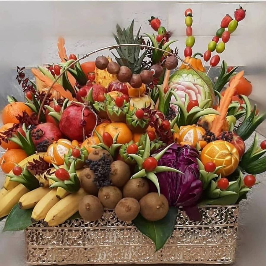 تزیین میوه عروس و داماد