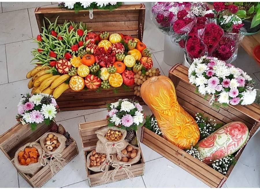 تزیین میوه ساده با پوست 