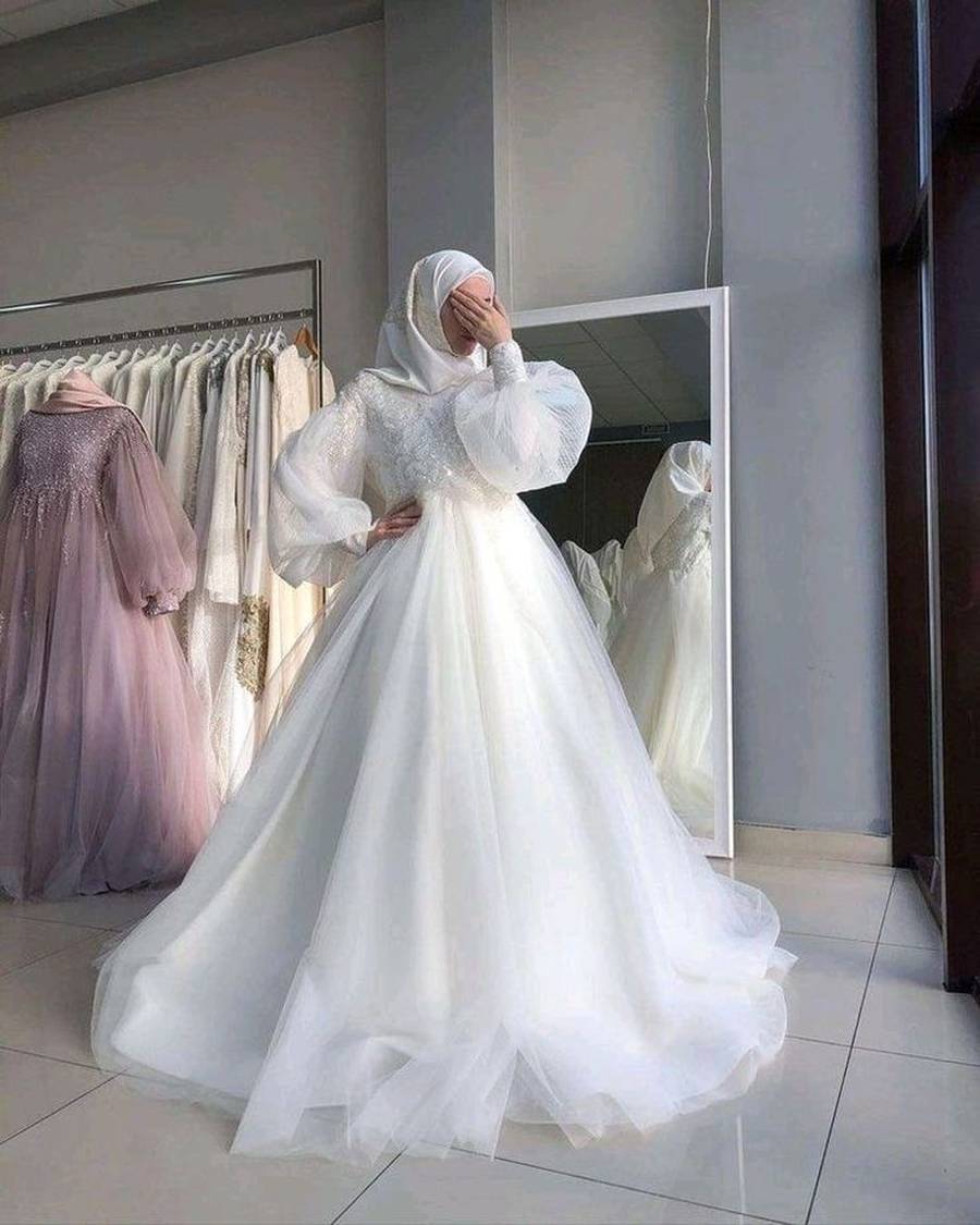 عکس لباس عروس پرنسسی پفی دخترانه 