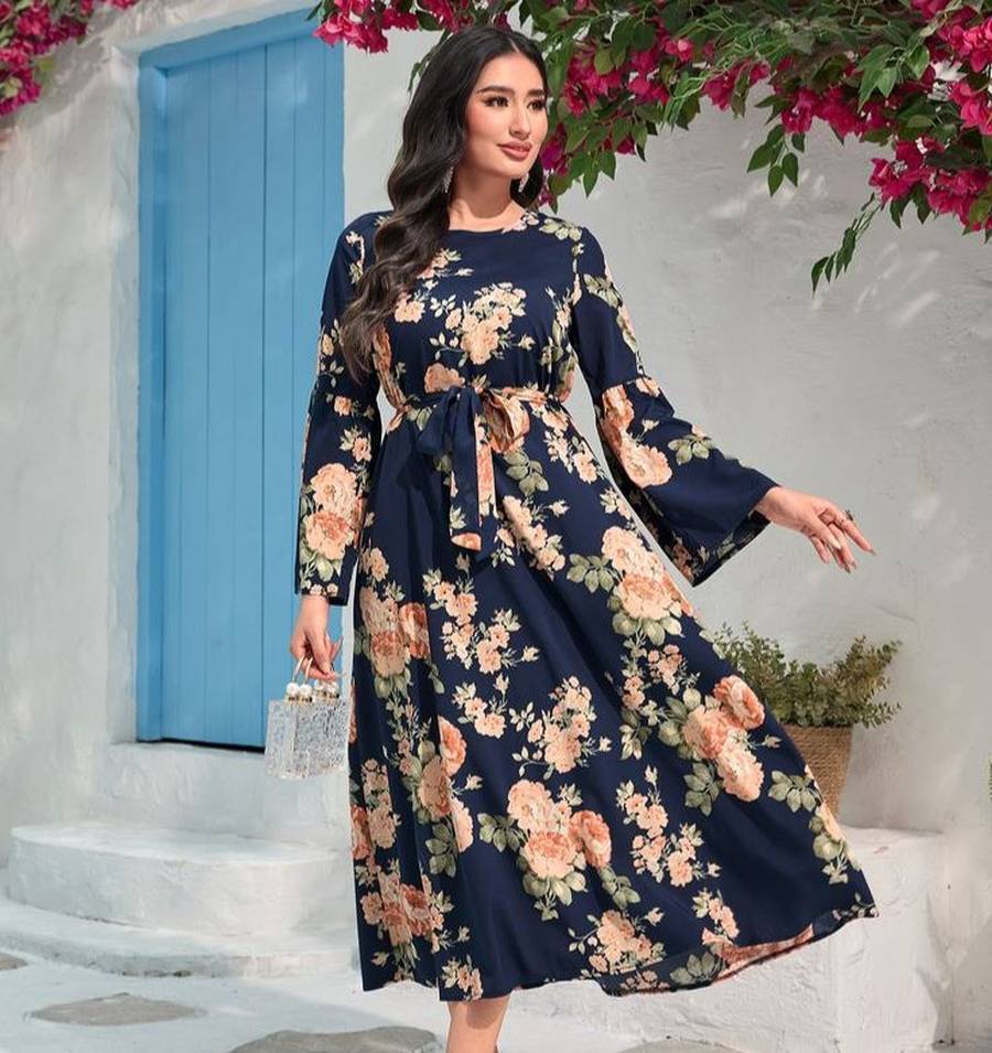 مدل لباس مجلسی گلدار زنانه