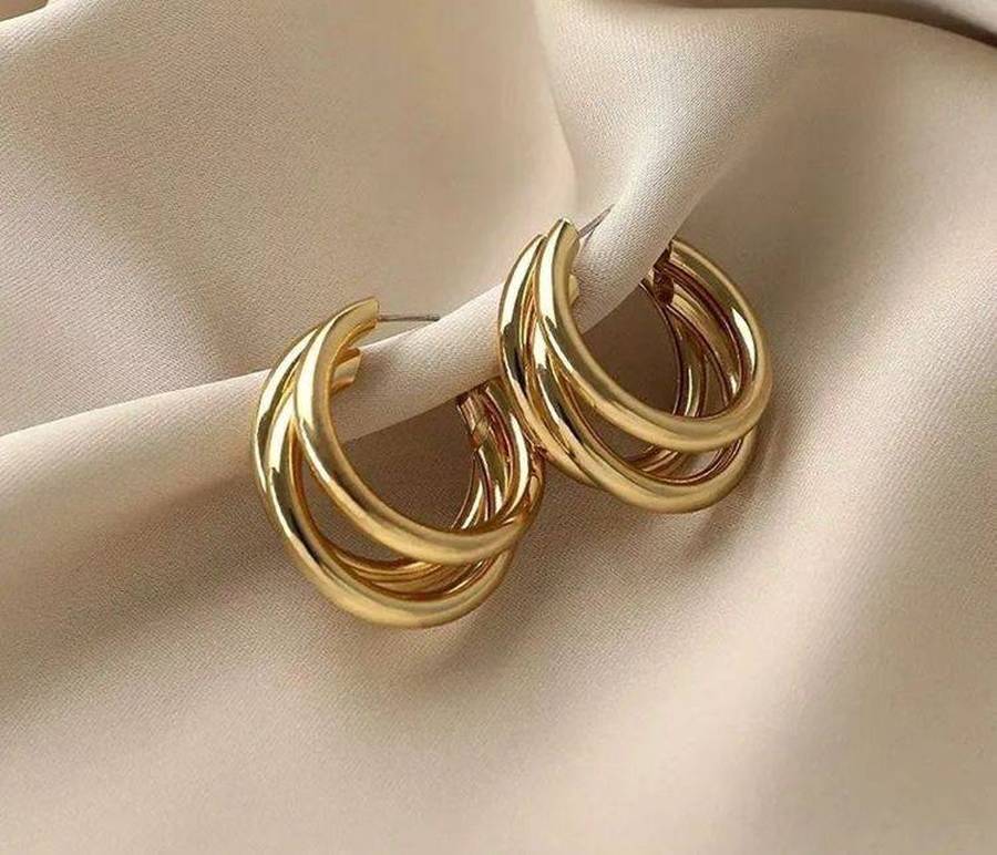 مدل گوشواره حلقه ای طلا زیبا