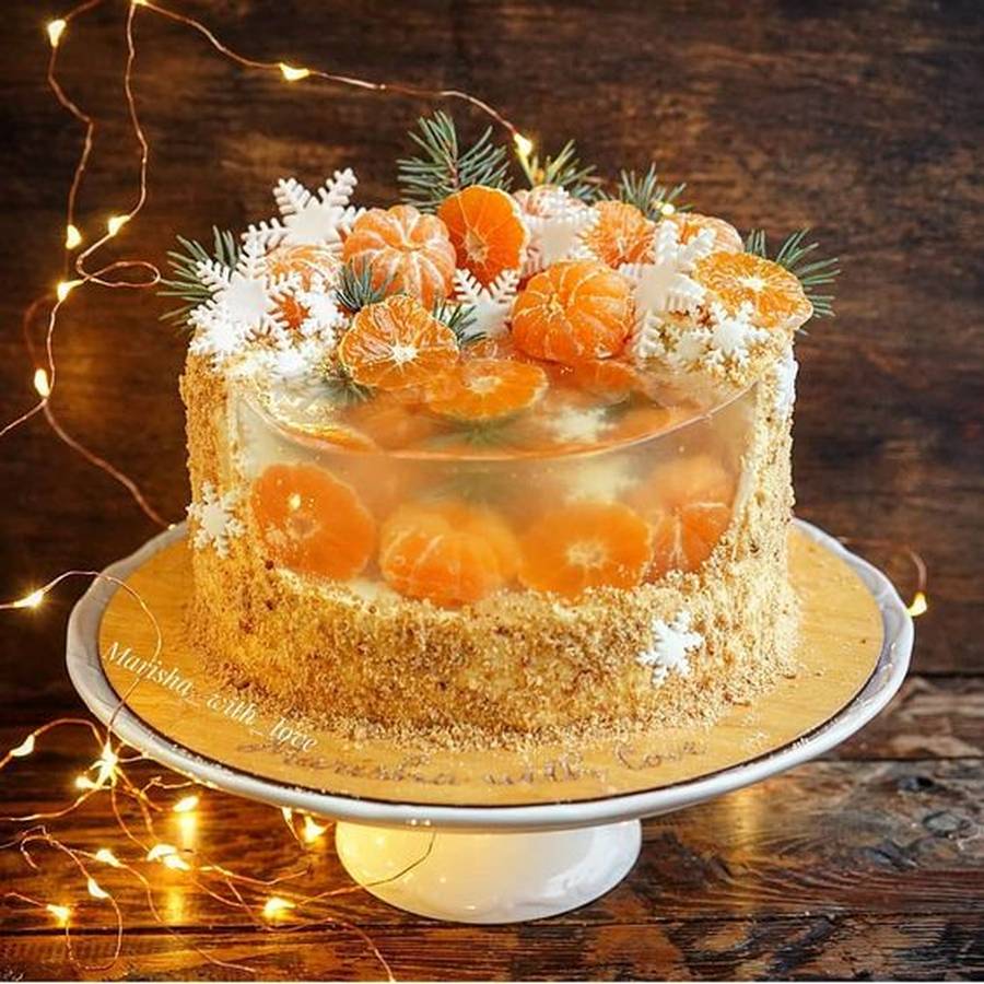  تزیین ژله با میوه موز 
