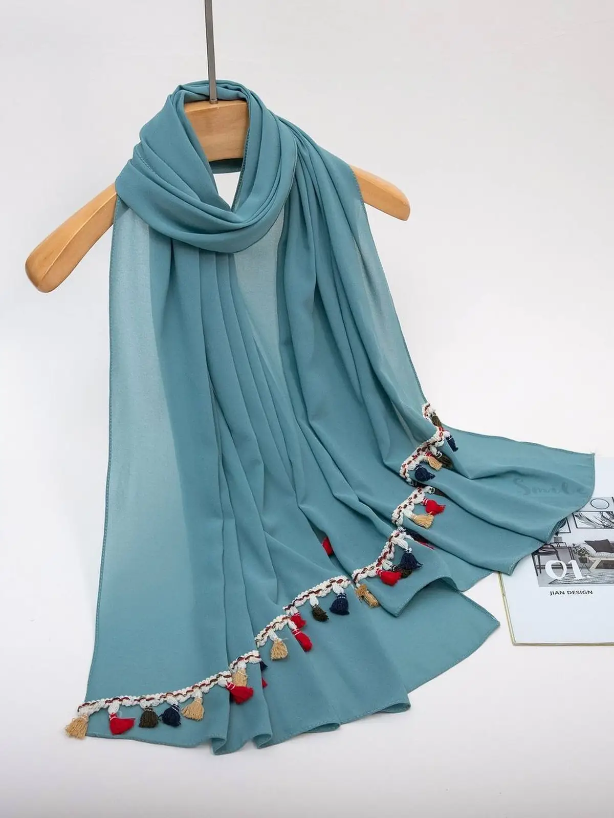 شال مجلسی حریر نگین دار
