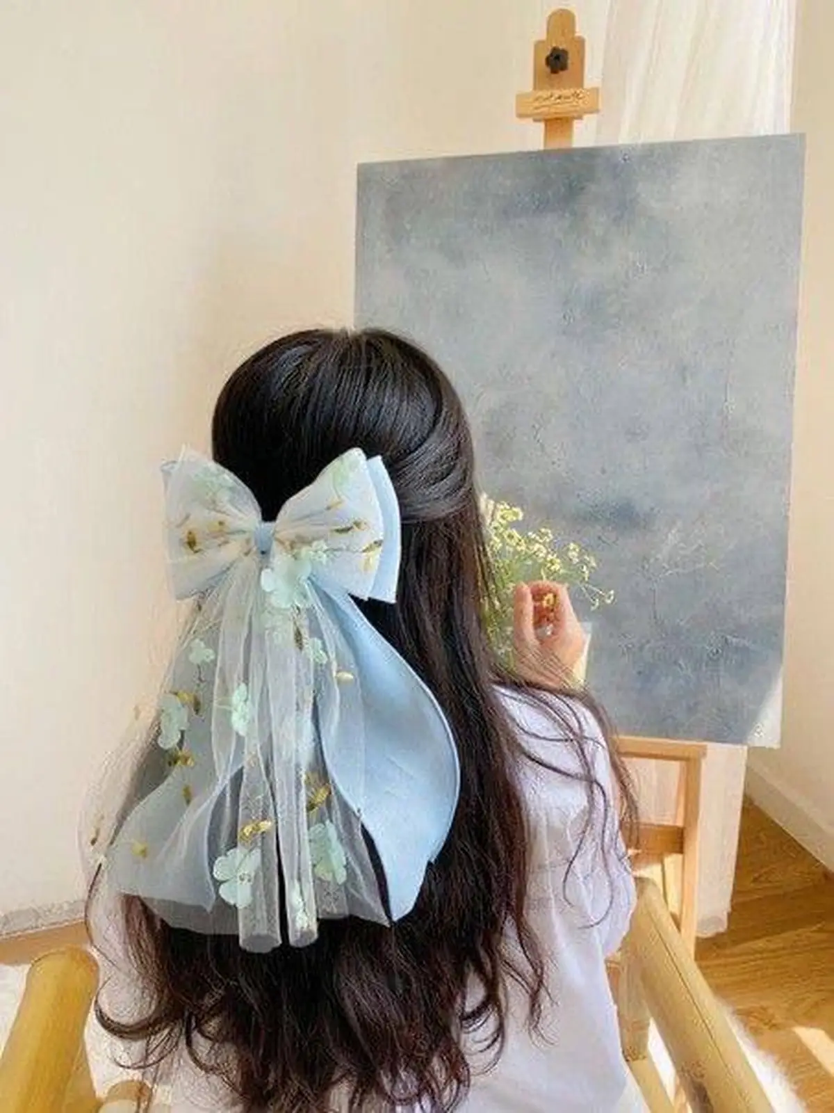 آموزش گل سر پاپیونی با روبان 