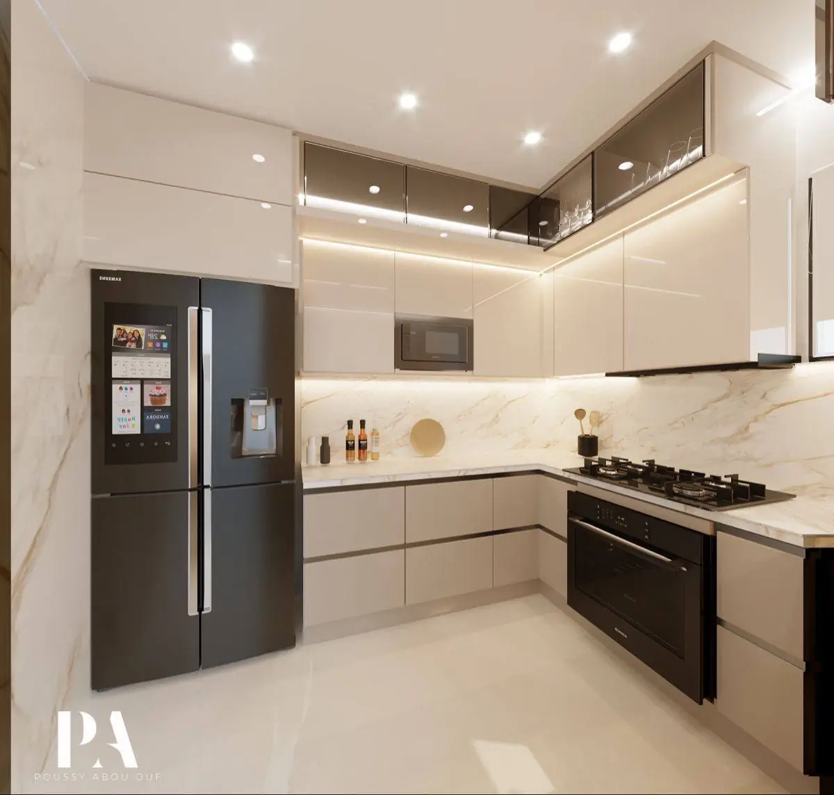 کابینت مدرن سفید طوسی
