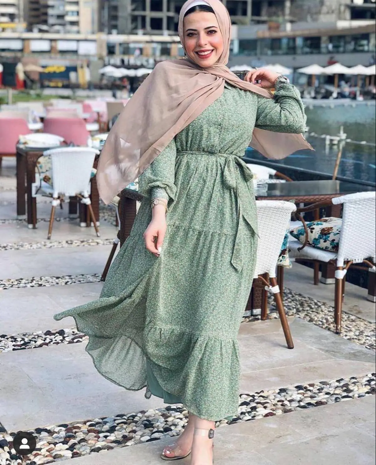پیراهن بلند کتان عربی