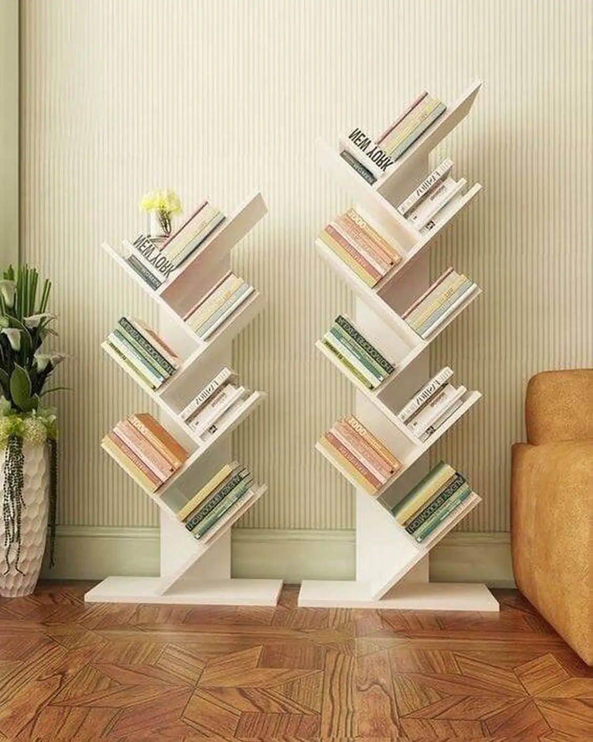 قفسه کتاب چوبی 