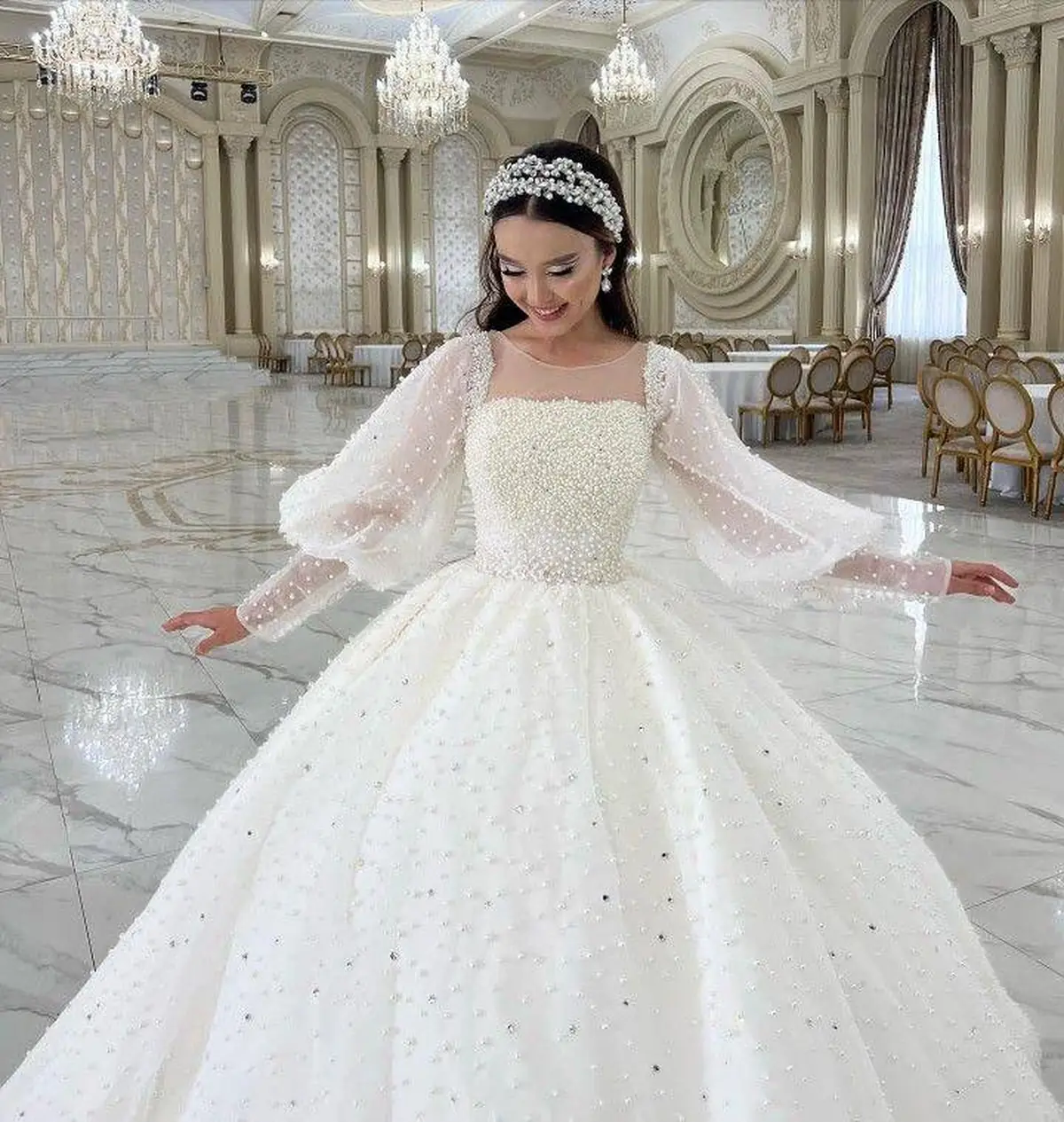 لباس عروس کار شده جذاب