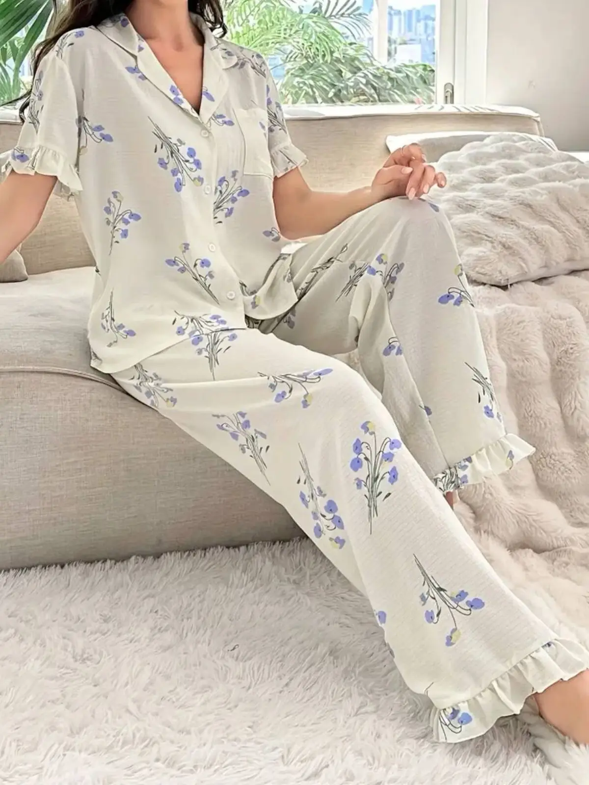 لباس خواب زنانه گلدار 