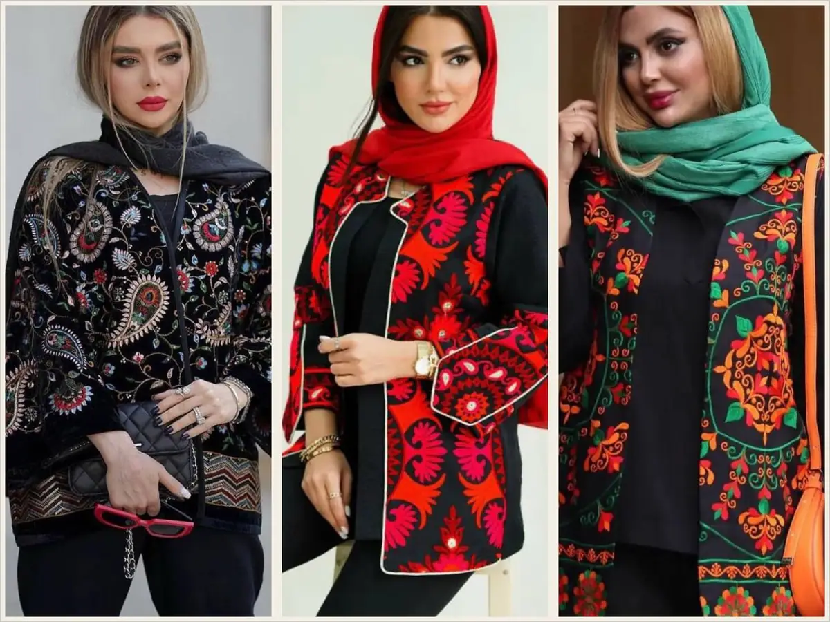 مدل مانتو گلدوزی ایرانی 