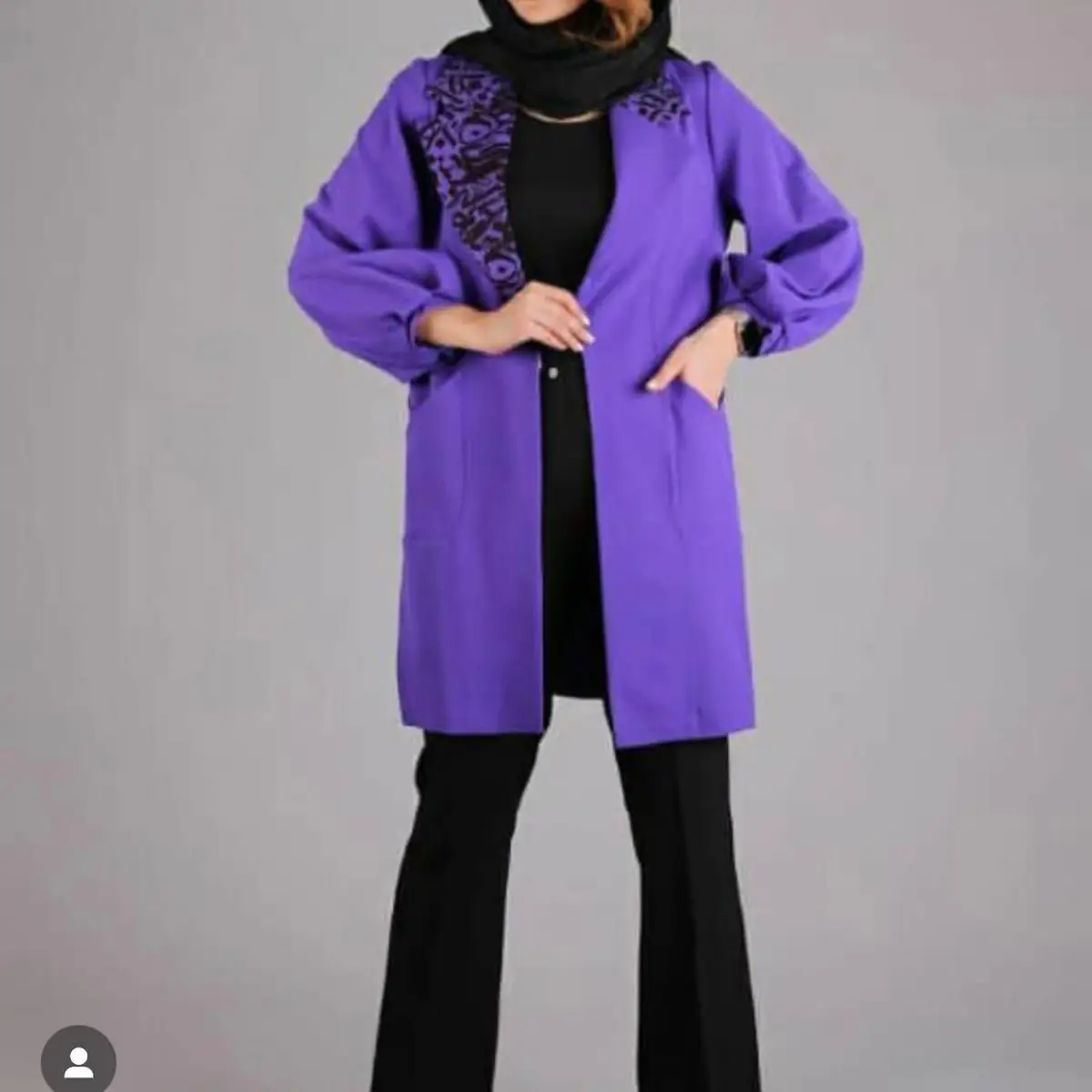 مانتو کتی بلند بنفش