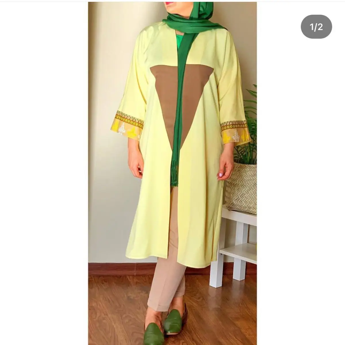 مانتو زرد لیمویی 