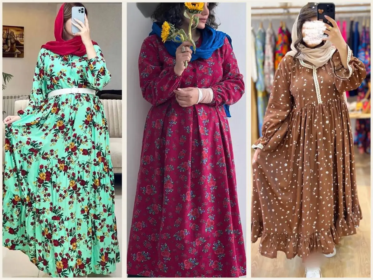 مدل پیراهن چین دار طبقه ای 