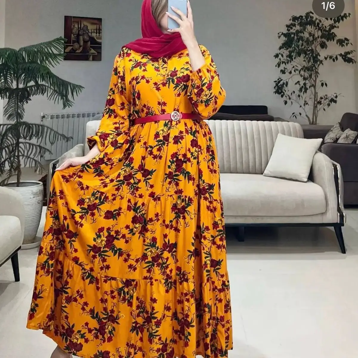 لباس چین دار گلدار تابستانی 