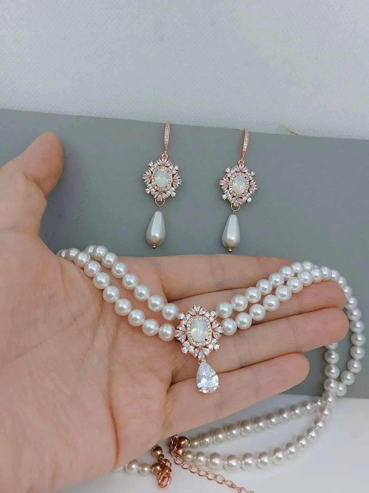 نیم ست مروارید ریز 