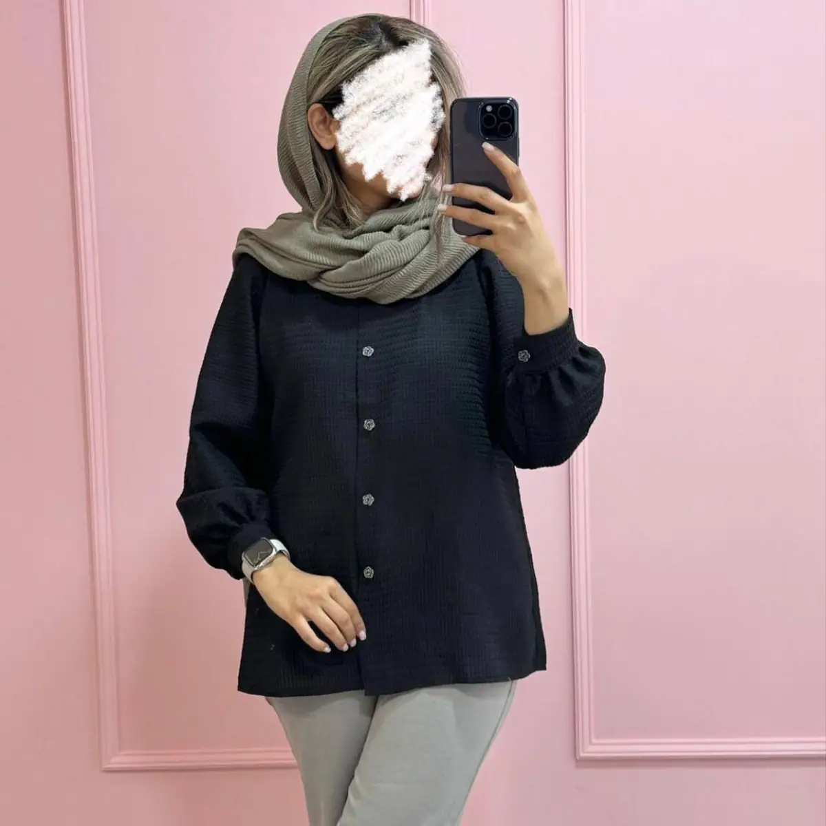 مدل شومیز مانتویی جلو بسته 