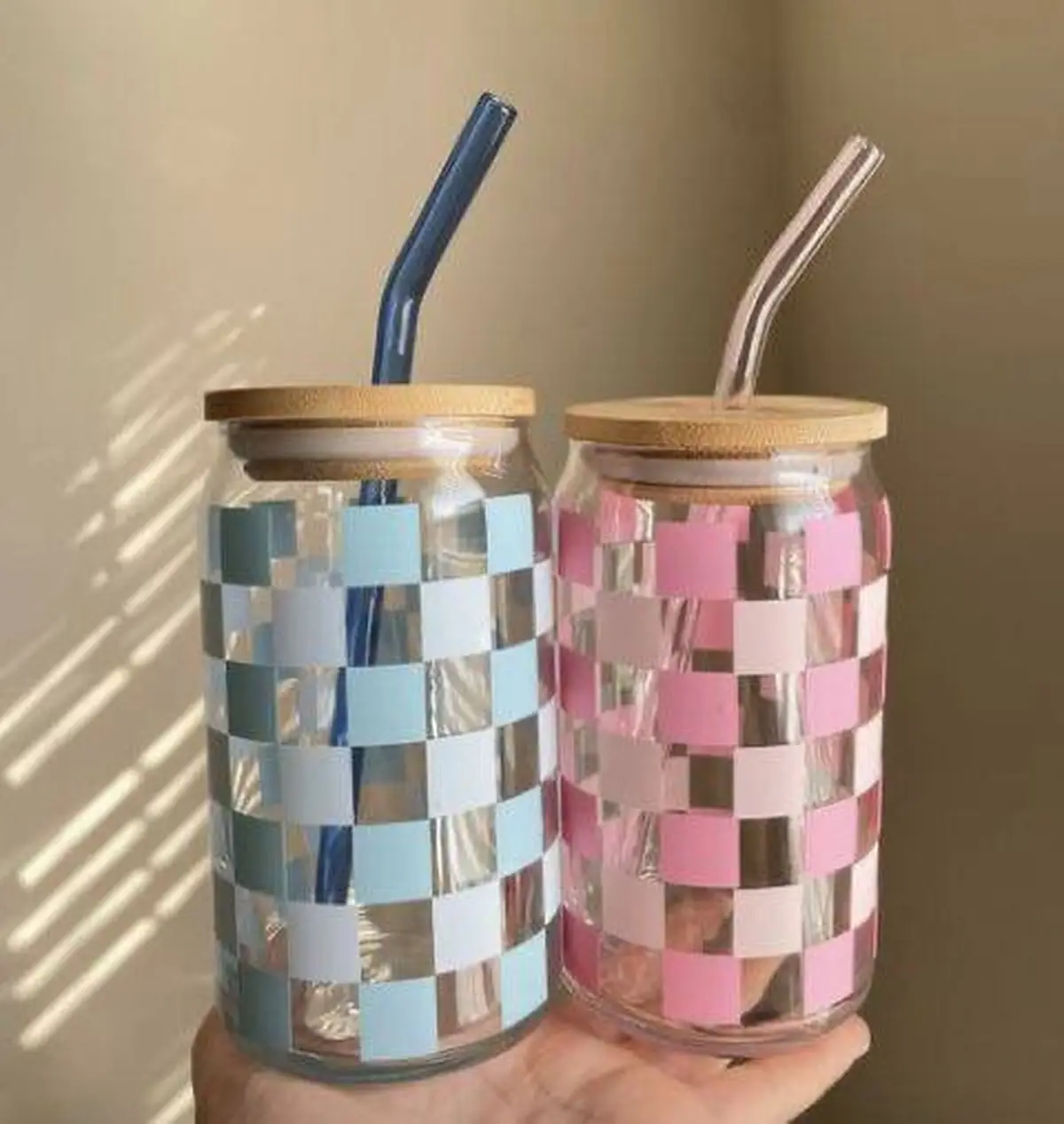 ماگ شیشه ای نی دار 