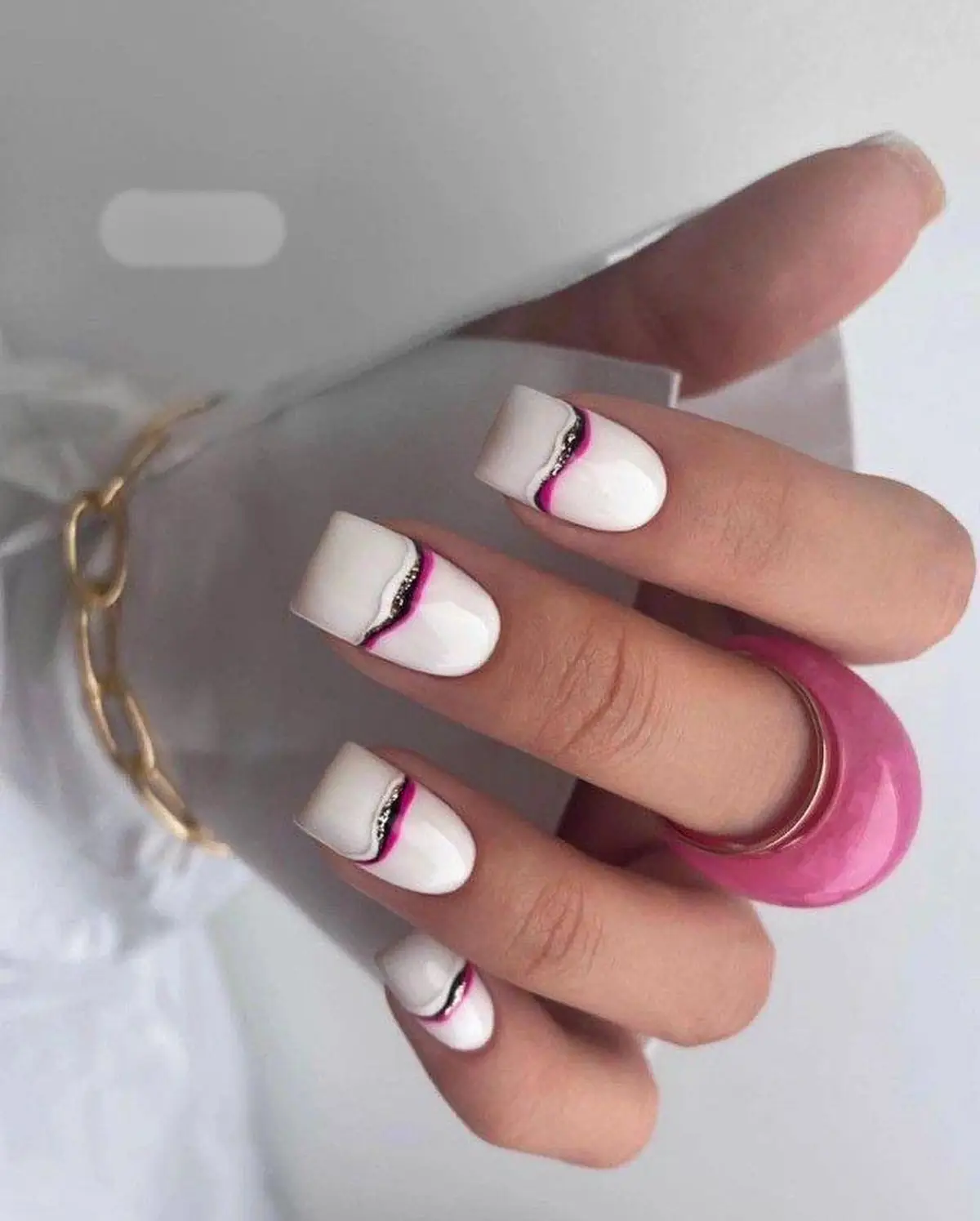 طرح ناخن شیک و باکلاس ناخن مربعی 