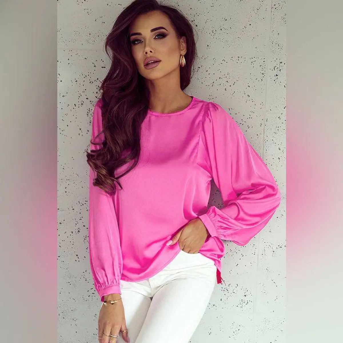 شومیز صورتی مخملی