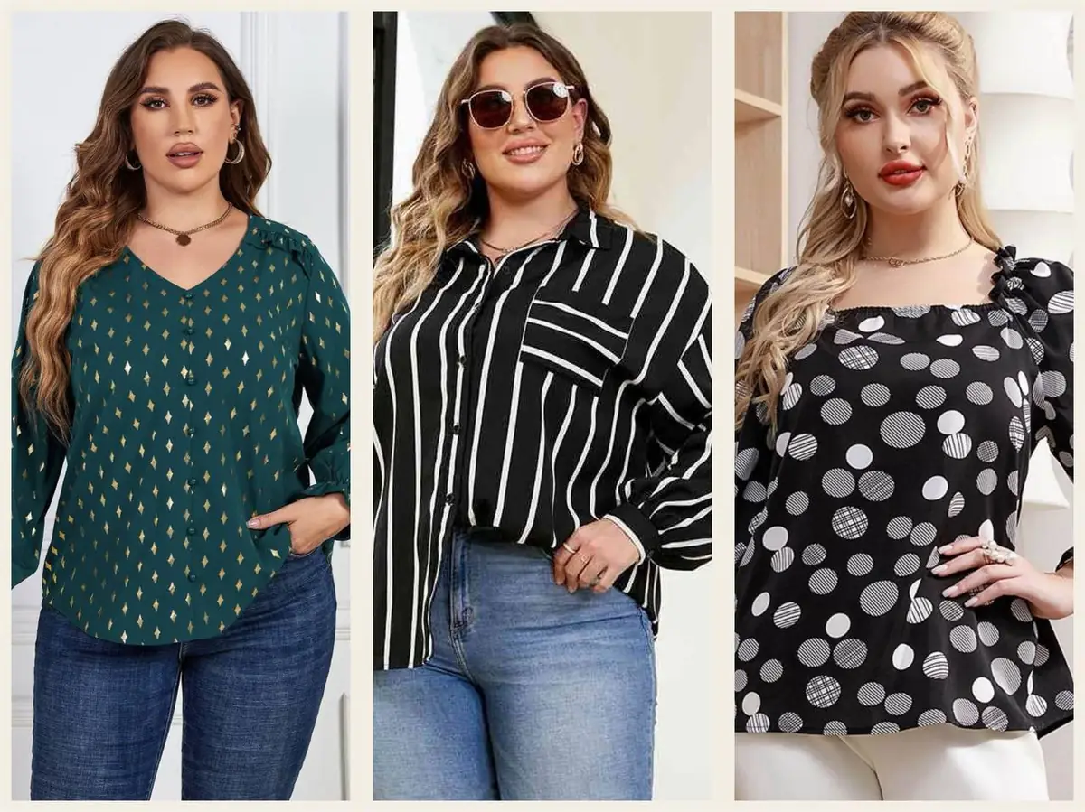 شومیز نخی سایز بزرگ باکلاس