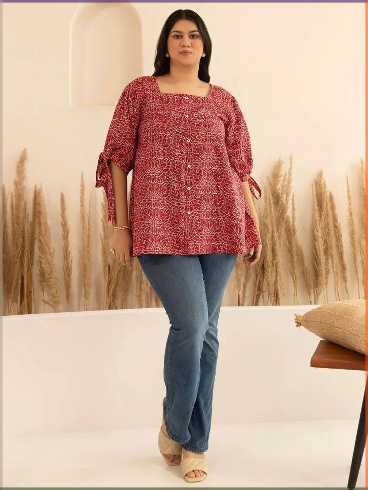 شومیز سایز بزرگ گلدار 