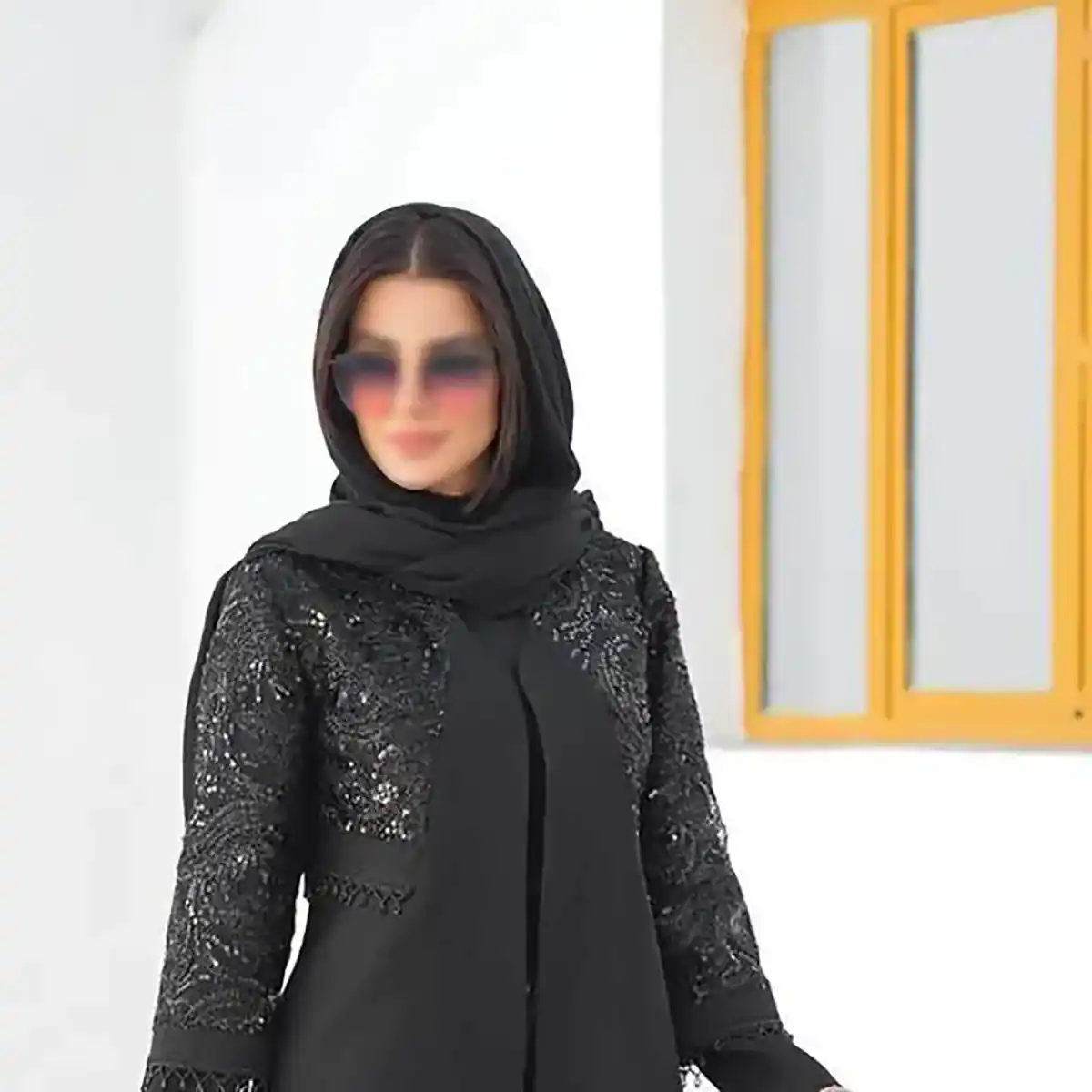 مدل مانتو مجلسی بلند مشکی کرپ