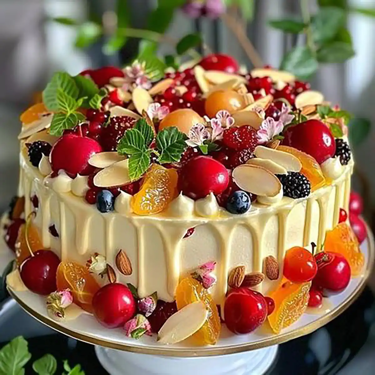 کیک میوه ای تولد زیبا