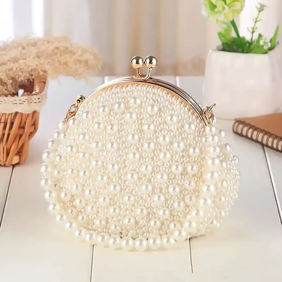 کیف مرواریدی مجلسی ساده