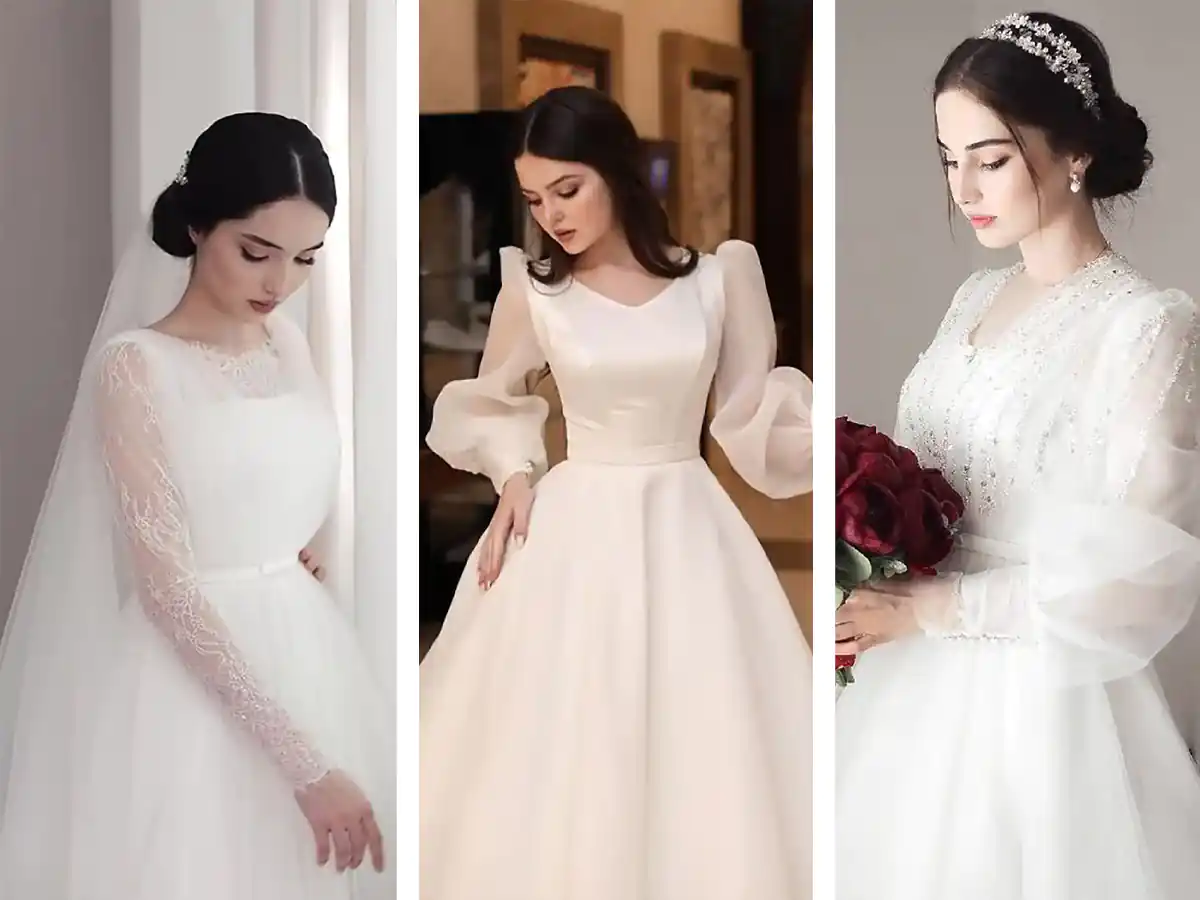 لباس عروس ساده و شیک و پوشیده خوشگل