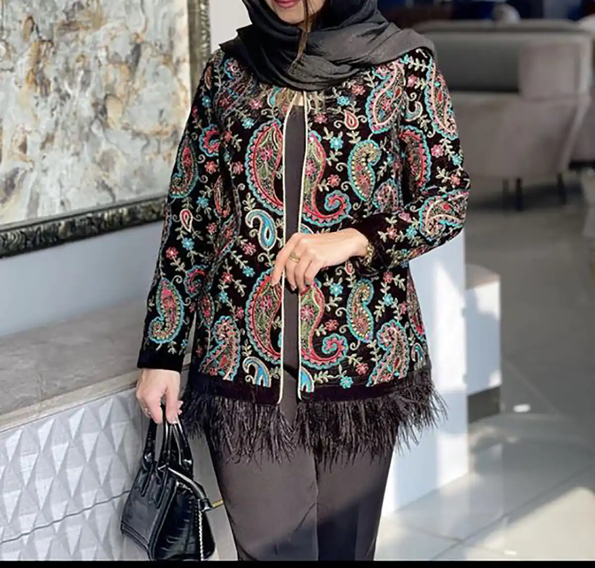 مدل مانتو با نوار سنتی 