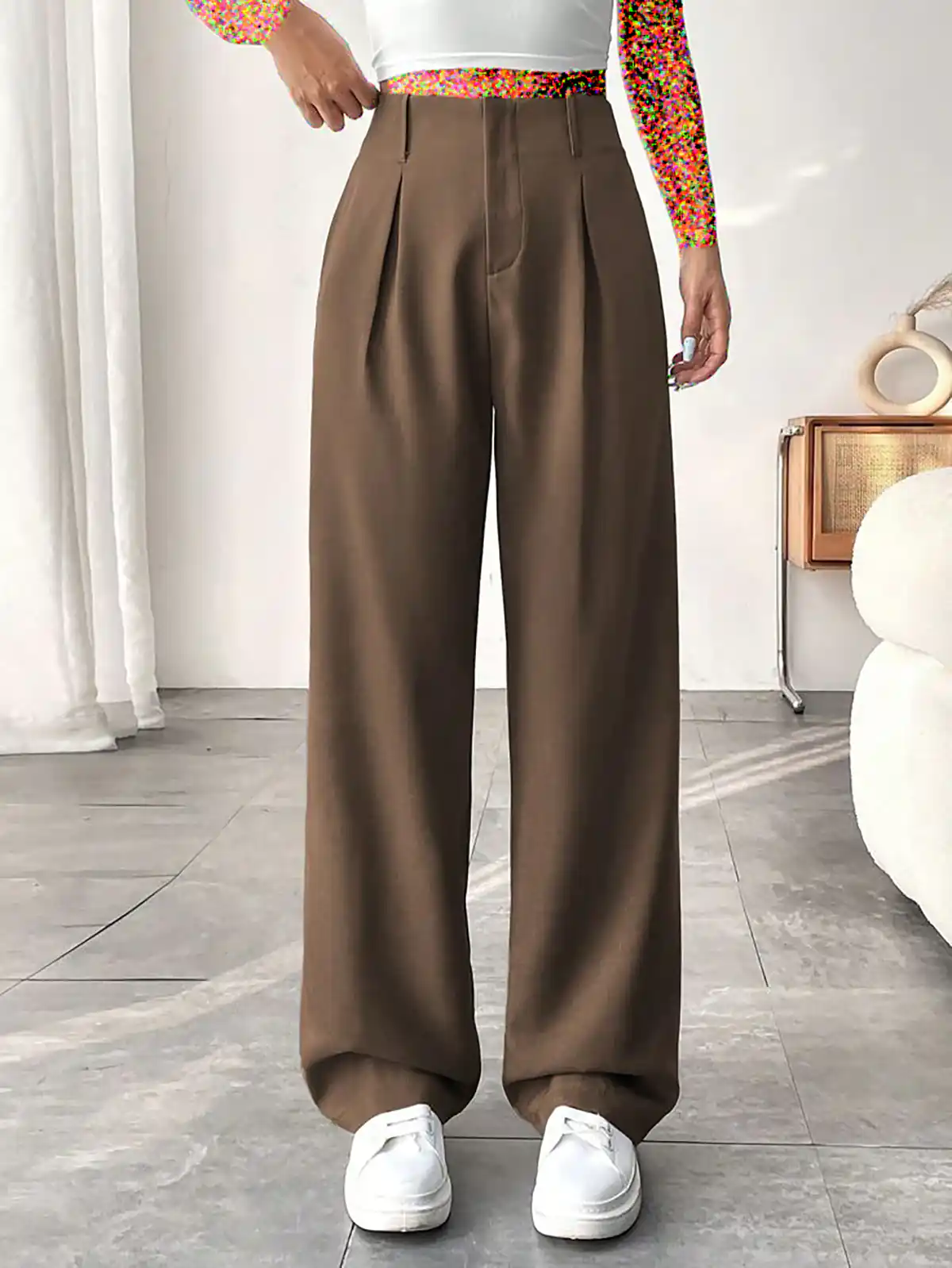 شلوار بگ پارچه ای با شومیز 