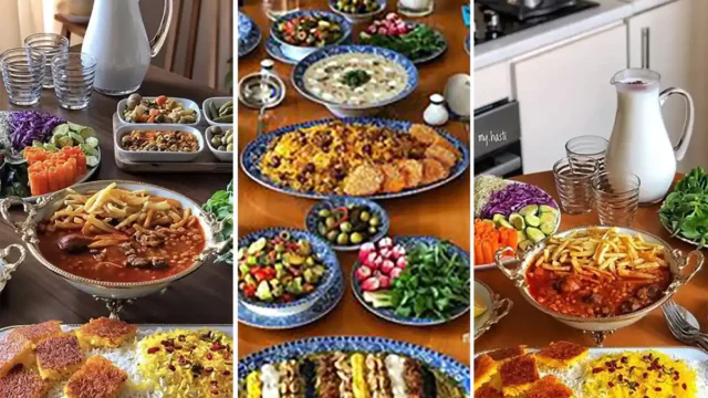 تزیین میز غذا برای مهمانی | تزیین میز دورهمی با غذاها و وسایل ساده