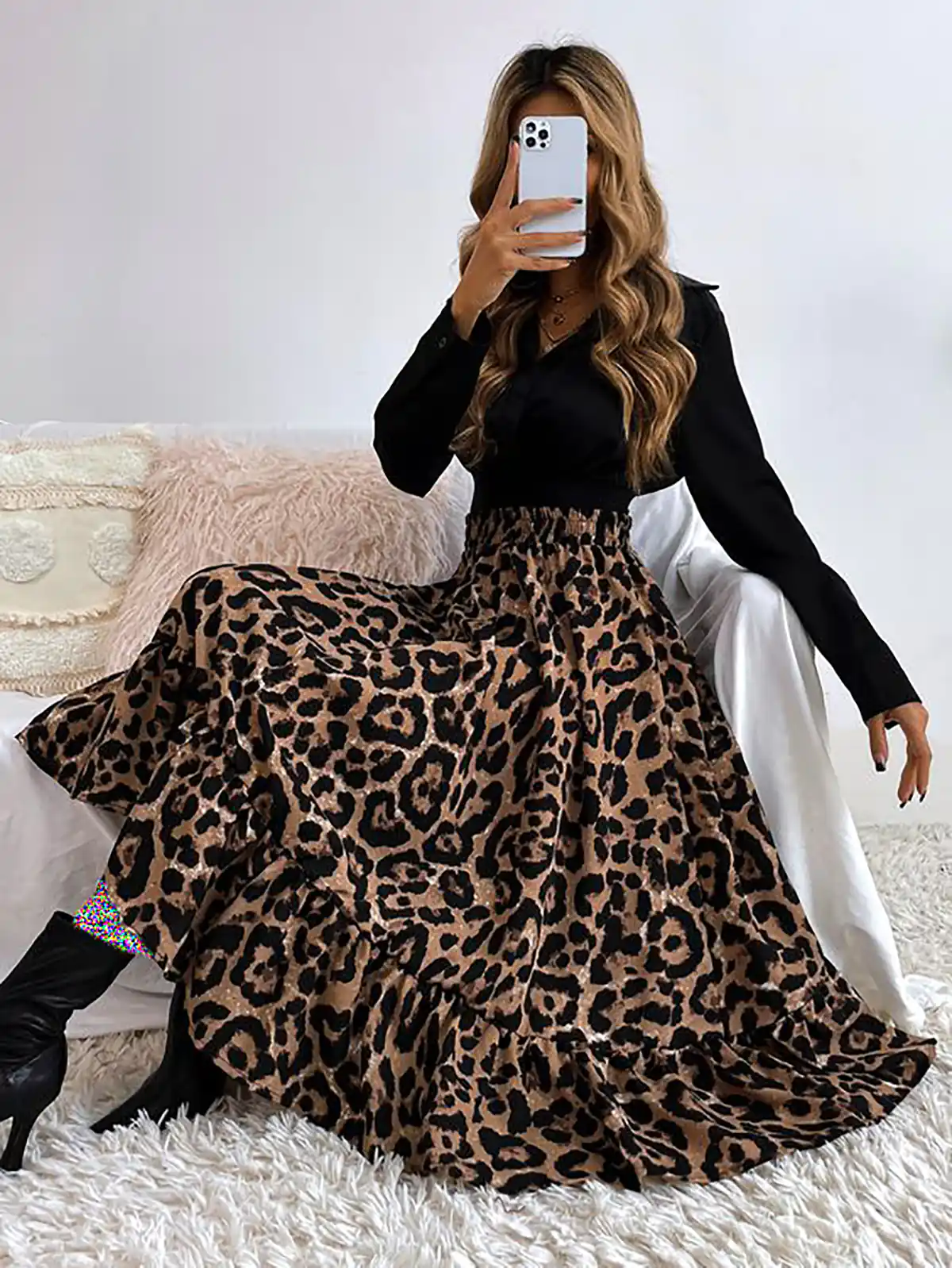 دامن زنانه مجلسی جدید پلنگی