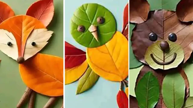 کاردستی با برگ درخت | خلاقانه‌ترین کاردستی‌ها با برگ درختان برای مدرسه