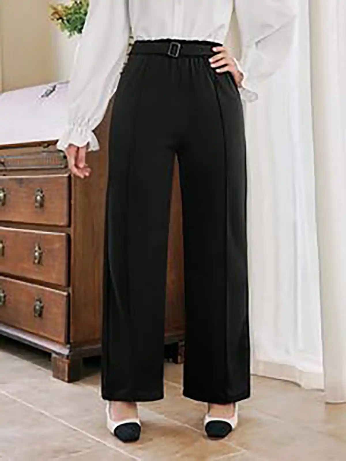 شلوار پارچه ای راسته گشاد 