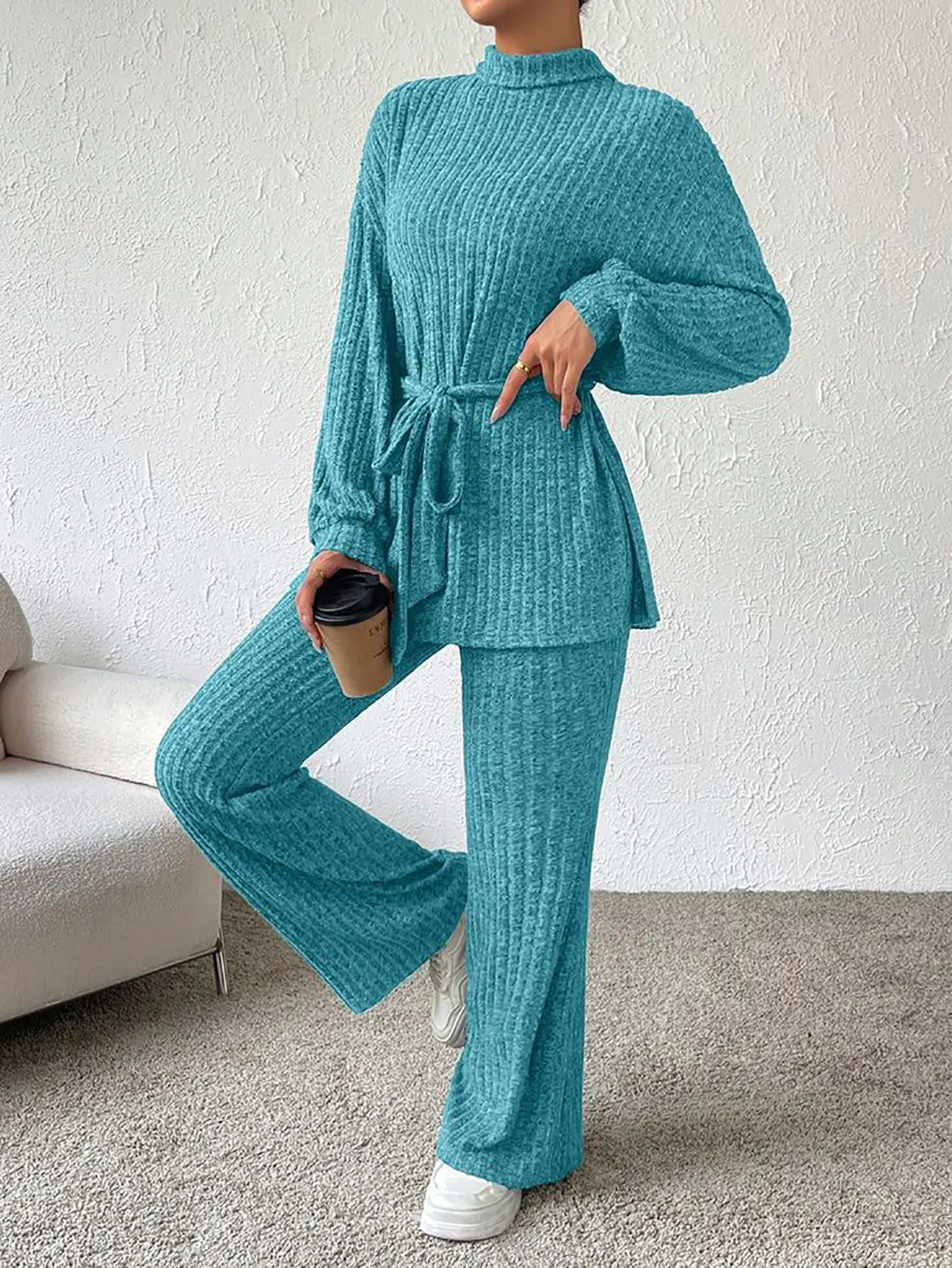 بلوز شلوار ست بافتنی زنانه ساده