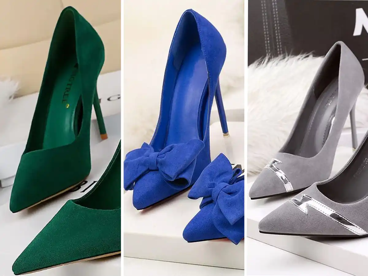 کفش پاشنه دار مخمل | انتخابی لوکس برای شب‌های خاص