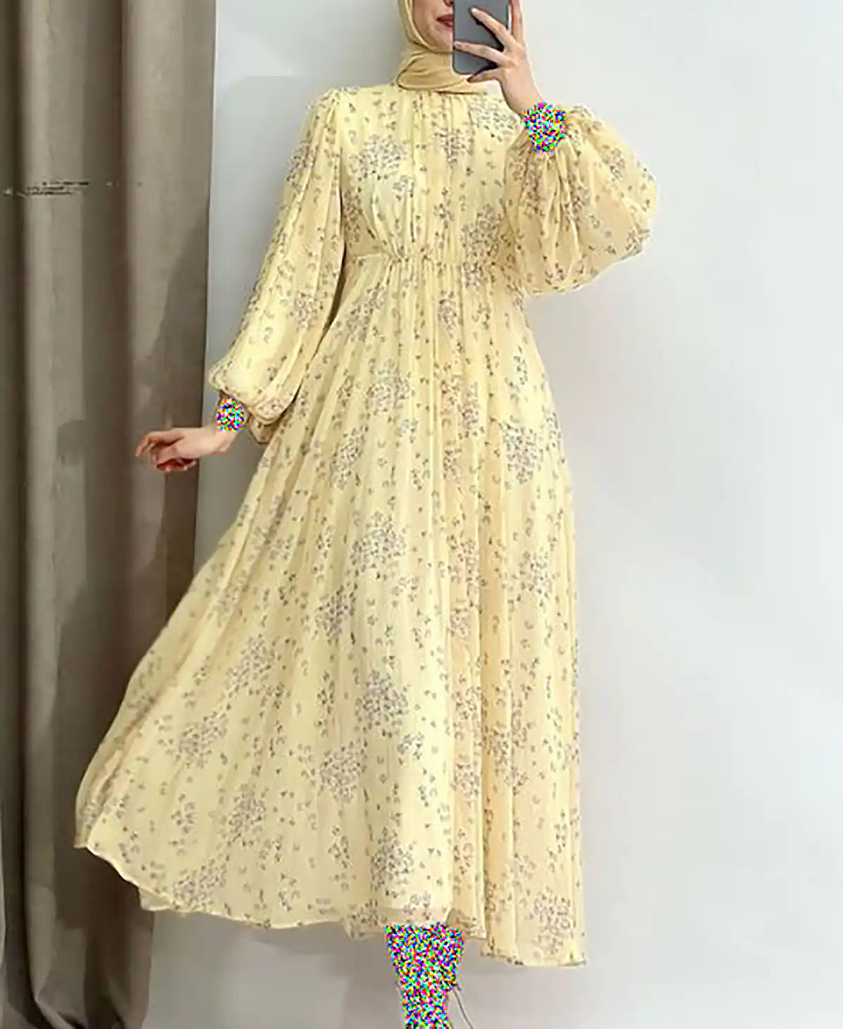 
مدل لباس مجلسی با پارچه گلدار  
