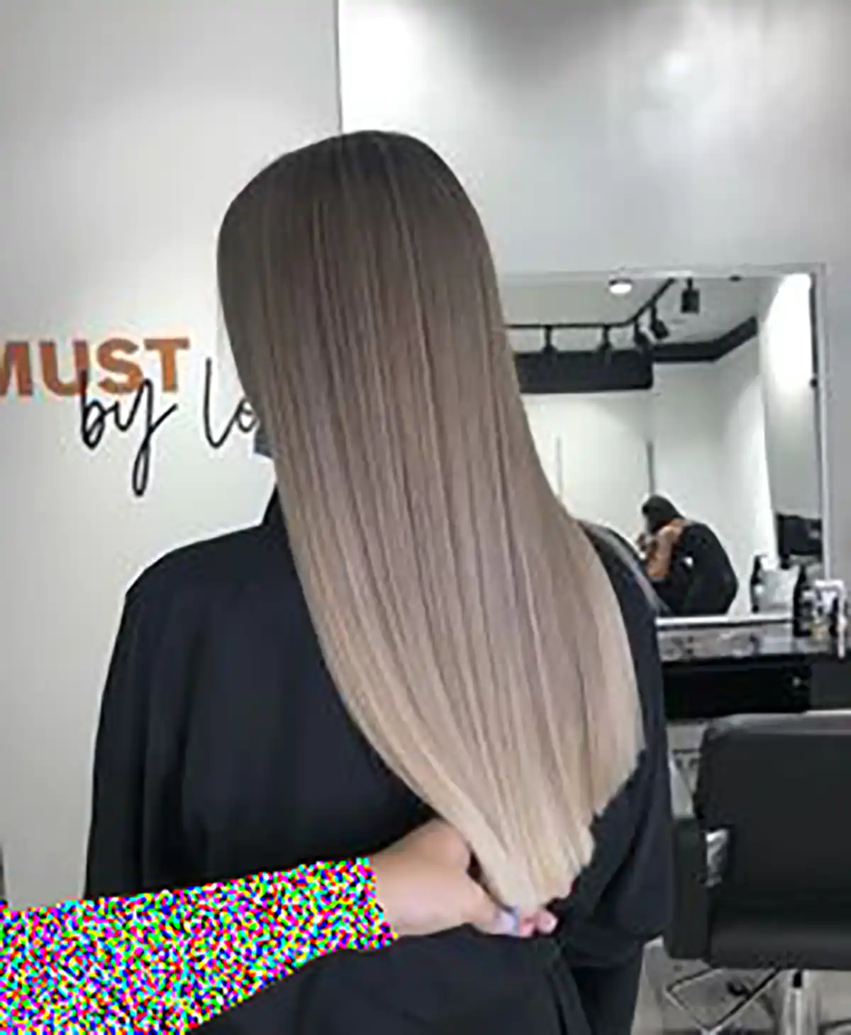 هایلایت روی موی مشکی  