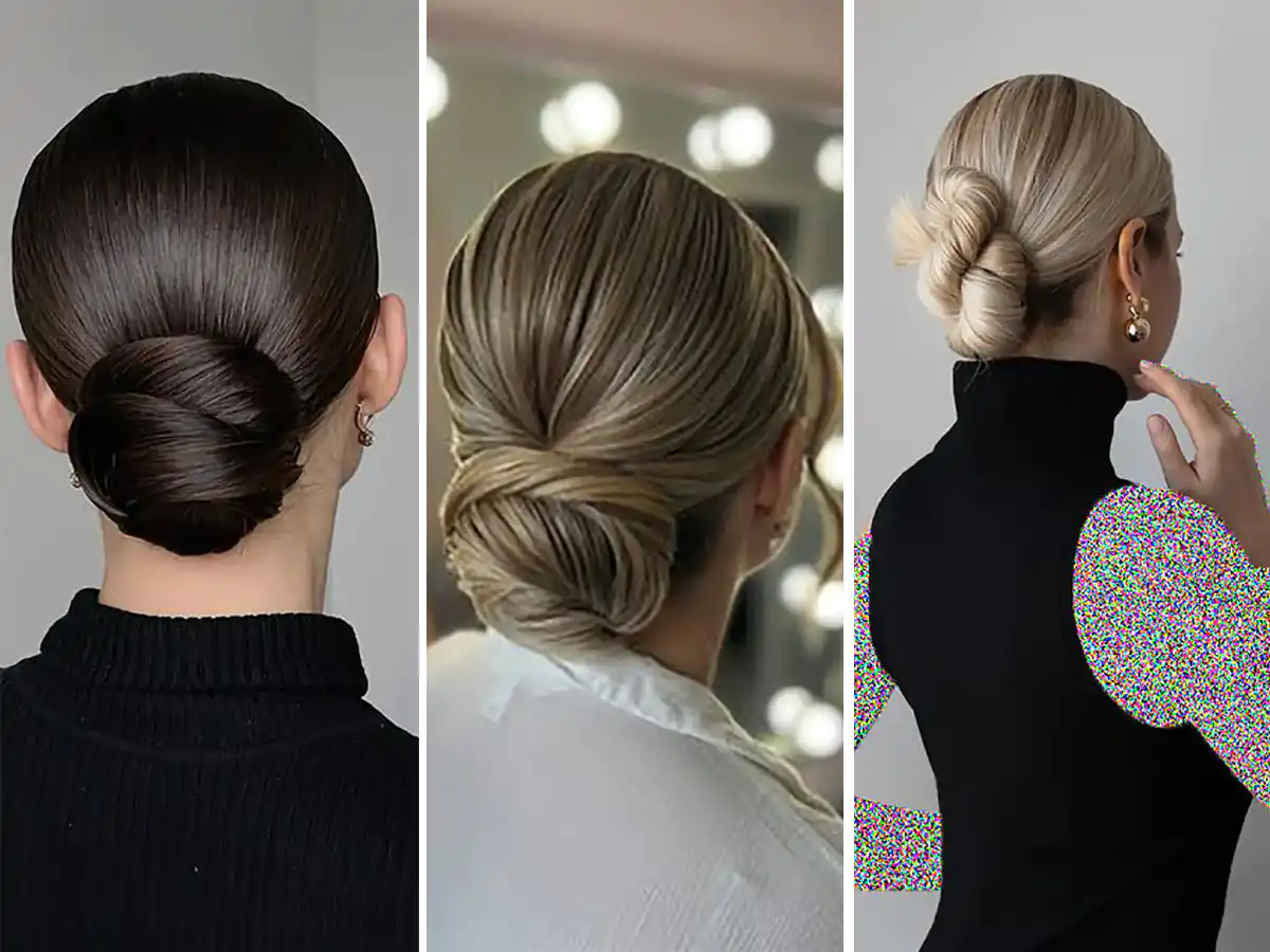 مدل شینیون ساده و باز
