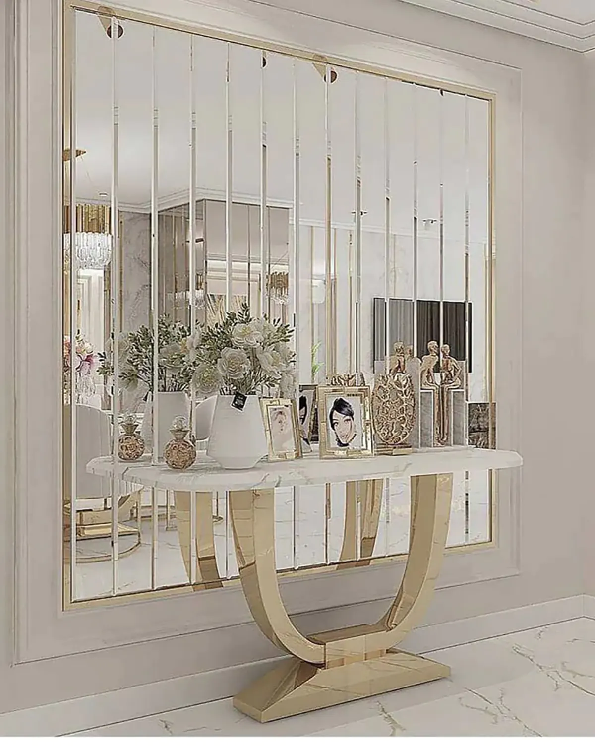آینه کاری دیوار پذیرایی