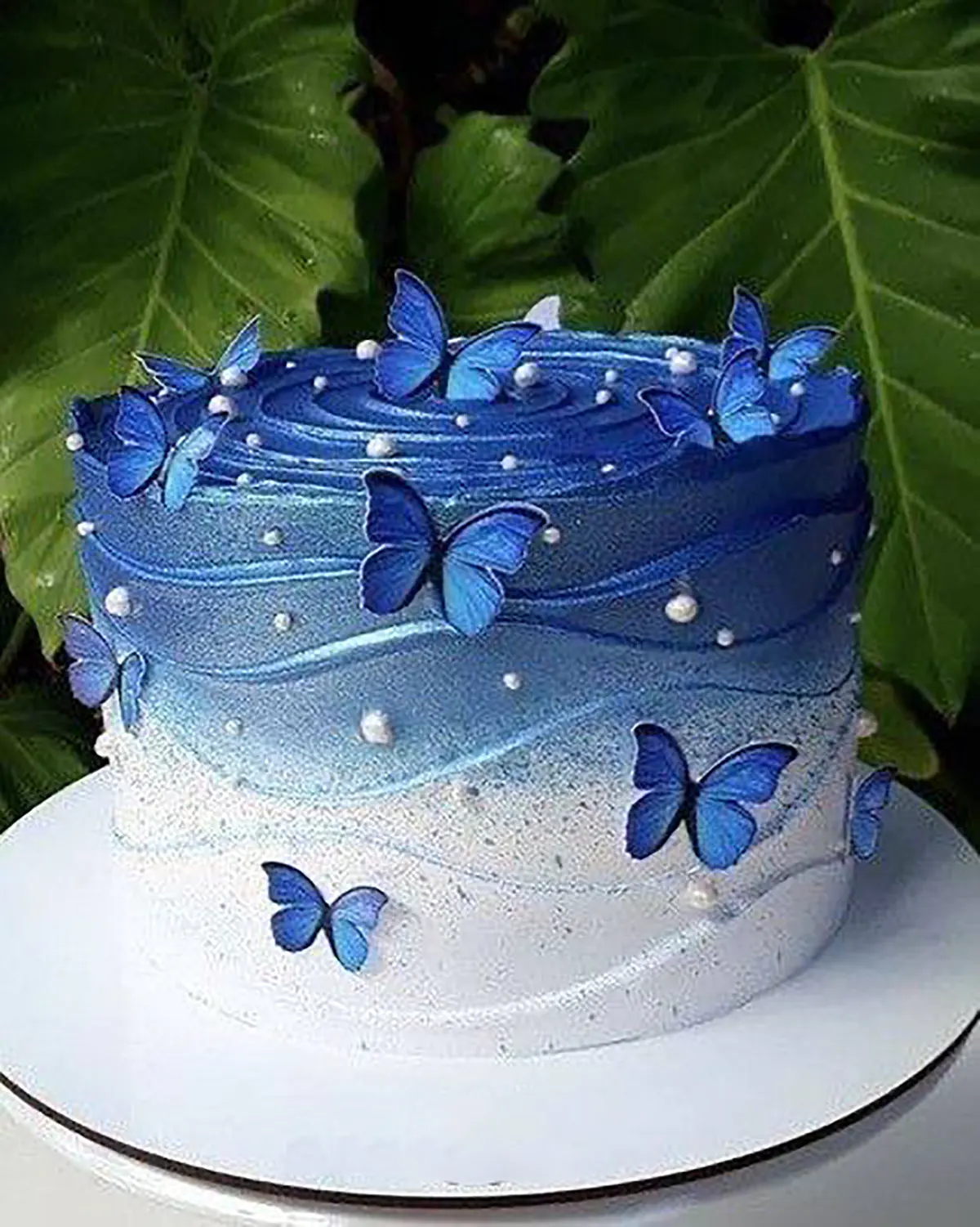 کیک پروانه ای صورتی