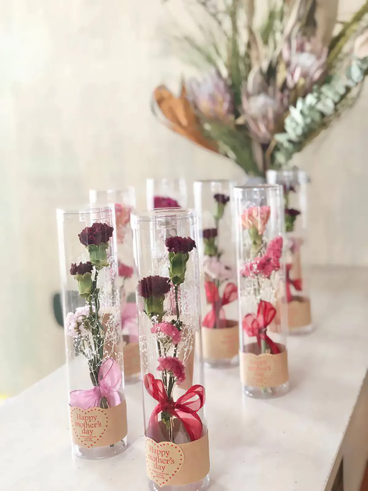 استوانه شیشه ای گل
