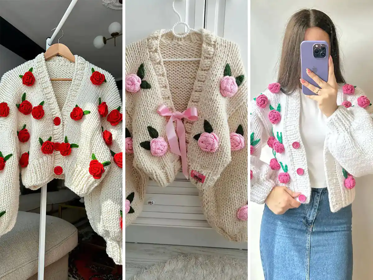 ژاکت بافتنی کوتاه دخترانه