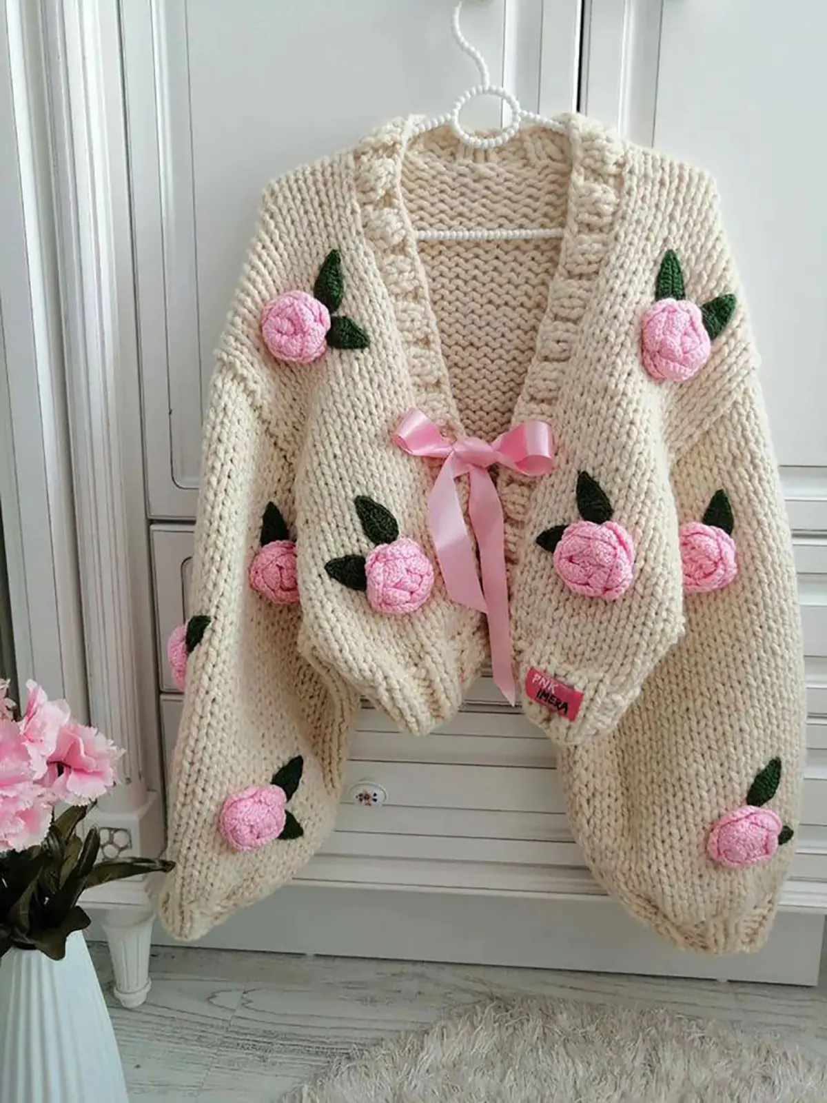 آموزش بافت ژاکت زنانه جلو باز با میل
