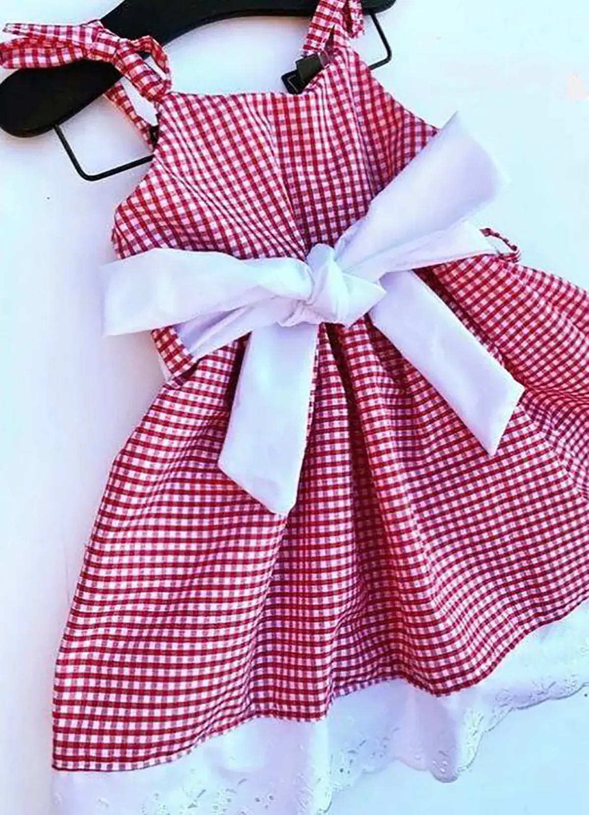 پیراهن چهارخانه دخترانه مجلسی
